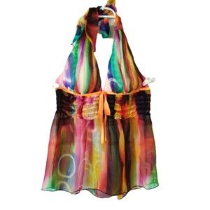 Lucy Paris Backless  Tank Top T-Shirt (Size L)Large Multicolor